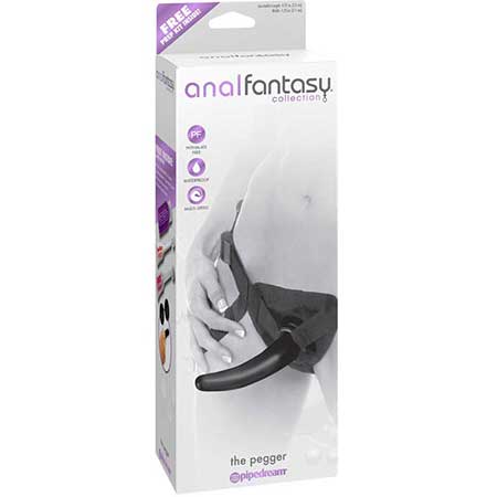 Anal Fantasy Collection The Pegger 5 in. Dildo & Adjustable Strap-On Harness Set Black-0