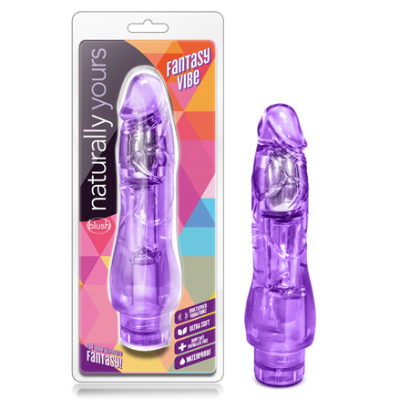 Naturally Yours Fantasy Vibe Realistic 8.5 in. Vibrating Dildo Purple-0