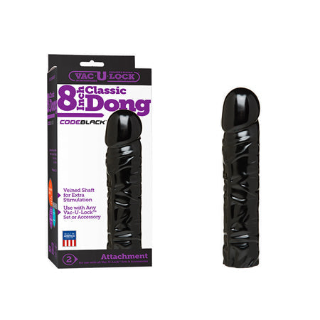 Vac-U-Lock - 8in Classic Dong CODEBLACK-0