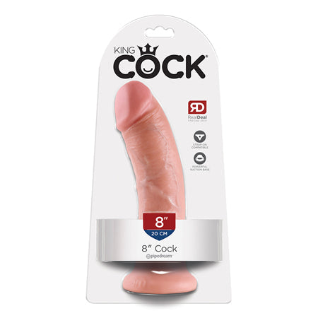 King Cock 8 in. Cock Realistic Dildo With Suction Cup Beige-0