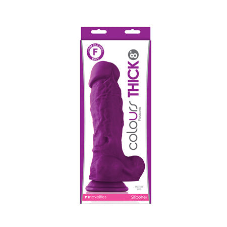 Colours Pleasures Thick 8 in. Dildo Purple-0