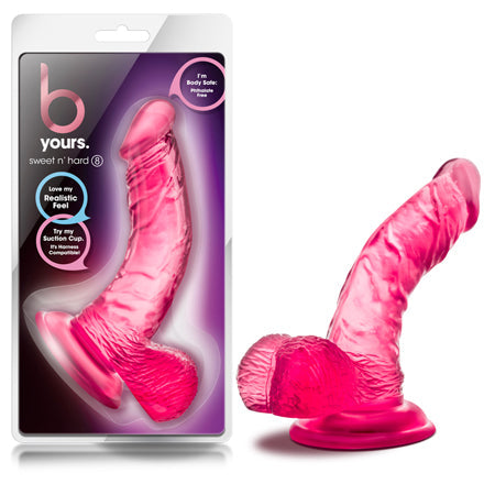 B Yours Sweet 'n Hard 8 Realistic 6.5 in. Dildo with Balls Pink-0