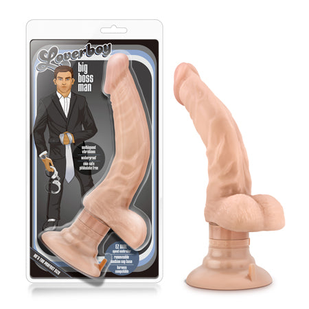 Loverboy The Boss Man Realistic 10.25 in. Vibrating Dildo with Balls Beige-0