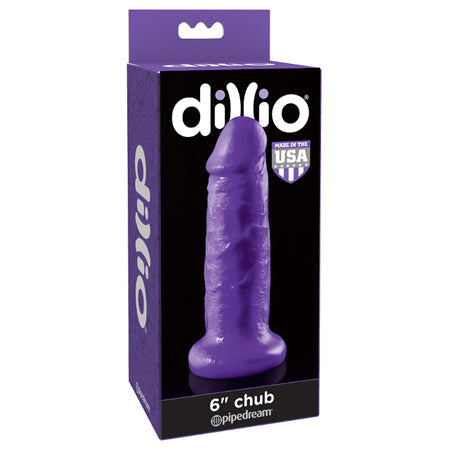 Dillio 6 in. Chub Realistic Dildo With Suction Cup Purple-0