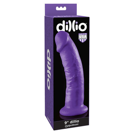 Dillio 9 in. Realistic Dildo With Suction Cup Purple-0