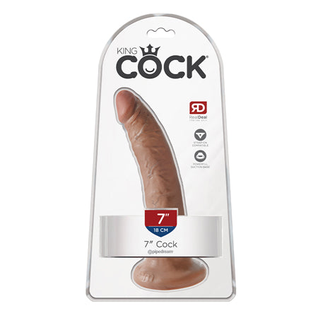 King Cock 7 in. Cock Realistic Dildo With Suction Cup Tan-0