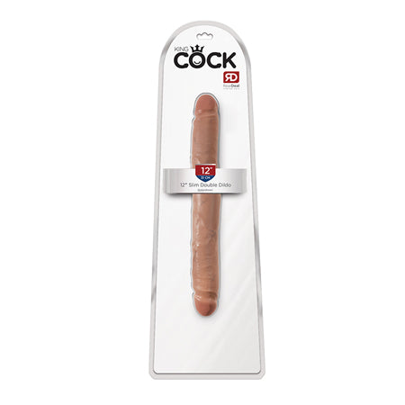 King Cock 12 in. Slim Double Dildo Realistic Tan-0