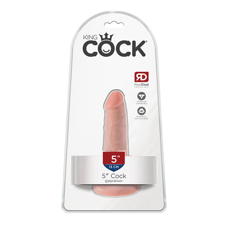 King Cock 5 in. Cock Realistic Dildo With Suction Cup Beige-0