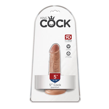 King Cock 5 in. Cock Realistic Dildo With Suction Cup Tan-0