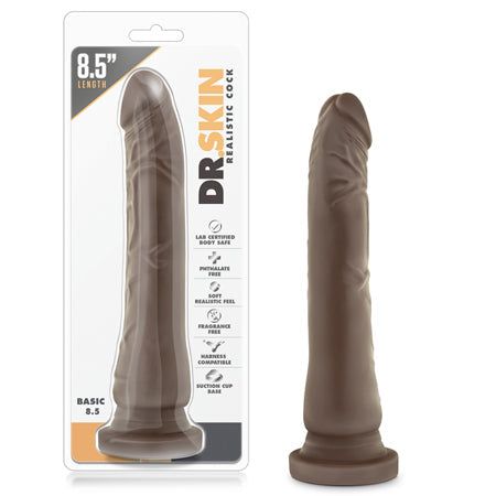 Dr. Skin Basic 8.5 in. Dildo Brown-0