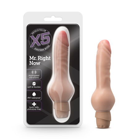 X5 Mr. Right Now Realistic 7 in. Vibrating Dildo Beige-0