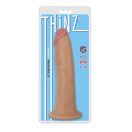 Curve Toys Thinz 8 in. Slim Dildo with Suction Cup Beige-0