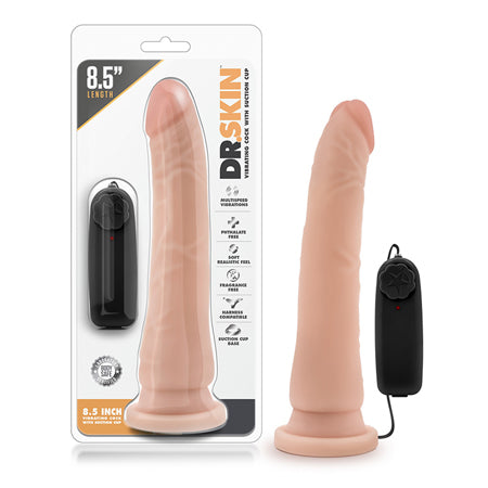 Dr. Skin Remote-Controlled Realistic 8.5 in. Vibrating Dildo Beige-0