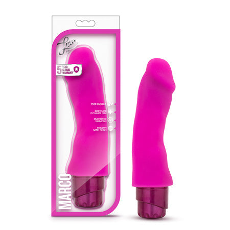 Luxe Marco 7.75 in. Silicone Vibrating Dildo Pink-0