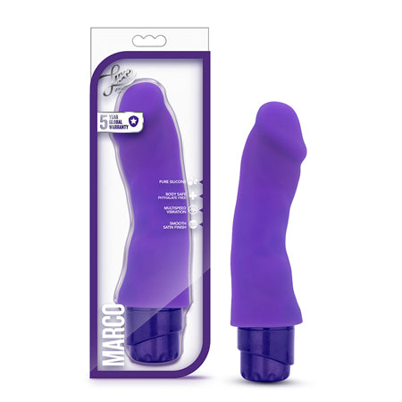 Luxe Marco 7.75 in. Silicone Vibrating Dildo Purple-0