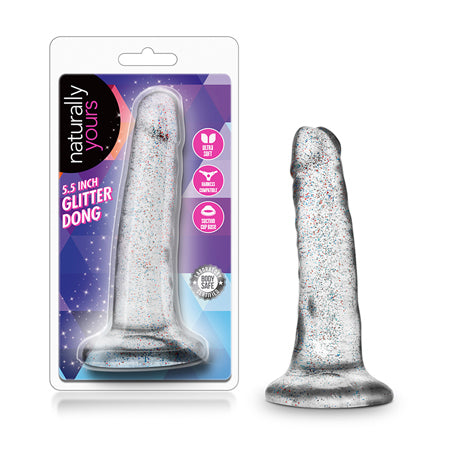 Naturally Yours 5.5 in. Glitter Dong Realistic Dildo Sparkling Clear-0