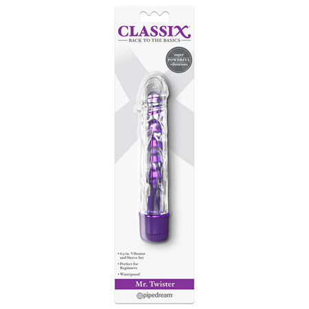 Classix Mr. Twister 6.5 in. Vibrator and Sleeve Set Purple-0