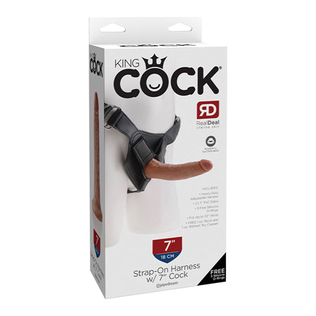 King Cock Strap-on Harness With 7 in. Cock Tan-0