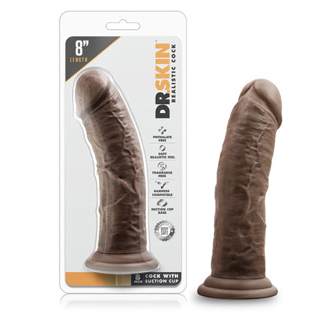Dr. Skin Realistic 8 in. Dildo Brown-0