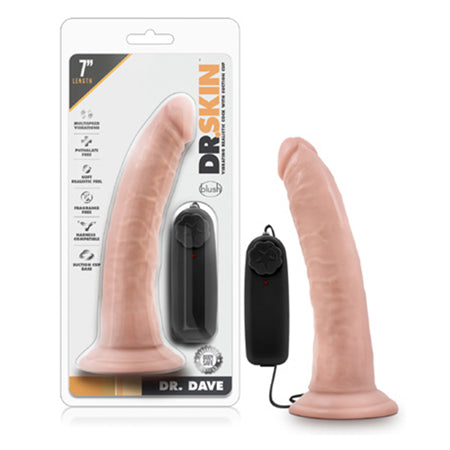 Dr. Skin Dr. Dave Realistic 7 in. Vibrating Dildo Beige-0