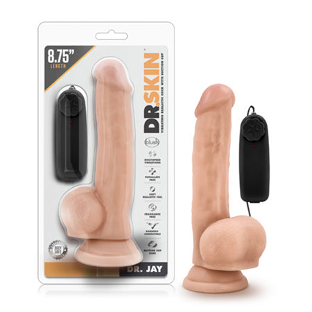 Dr. Skin Dr. Jay Realistic 8.75 in. Vibrating Dildo with Balls Beige-0