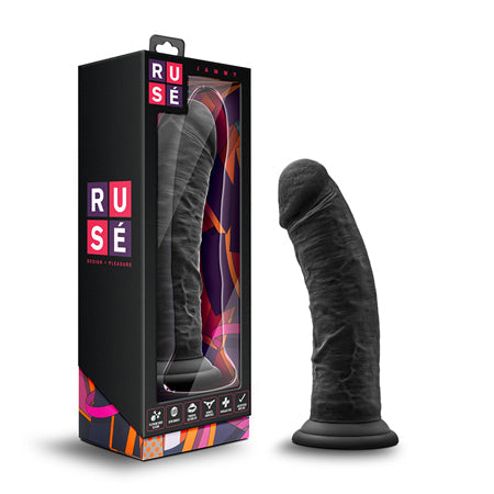 Ruse Jammy Realistic 8 in. Silicone Dildo Black-0