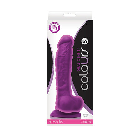 Colours Dual Density 5 in. Dildo Purple-0