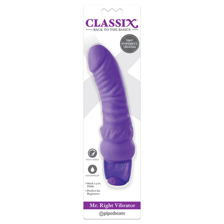 Classix Mr. Right Vibrator Realistic 6.5 in. Vibrating Dildo Purple-0