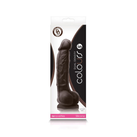 Colours Dual Density 5 in. Dildo Dark Brown-0