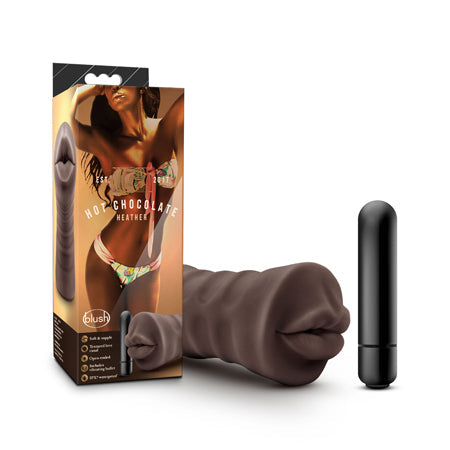 Hot Chocolate Heather Oral Stroker with Bullet Vibrator Brown-0