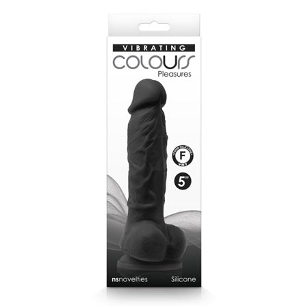 Colours Pleasures 5 in. Vibrating Dildo Black-0