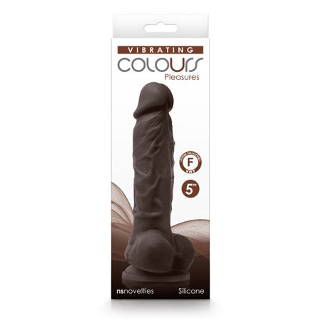 Colours Pleasures 5 in. Vibrating Dildo Dark Brown-0