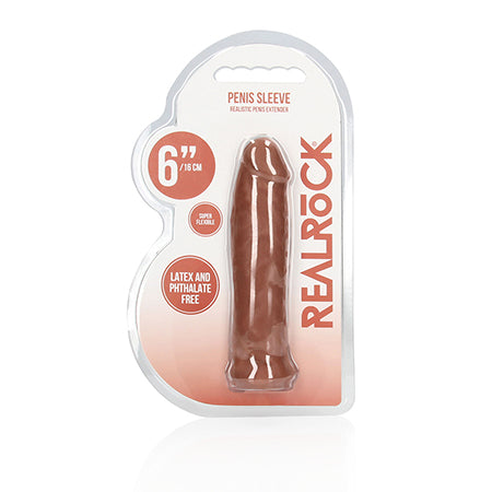 RealRock Realistic 6 in. Penis Sleeve Extender Tan-0