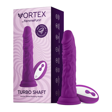 FemmeFunn Vortex Turbo Shaft 2.0 8 in. Vibrating Rotating Dildo Purple-0