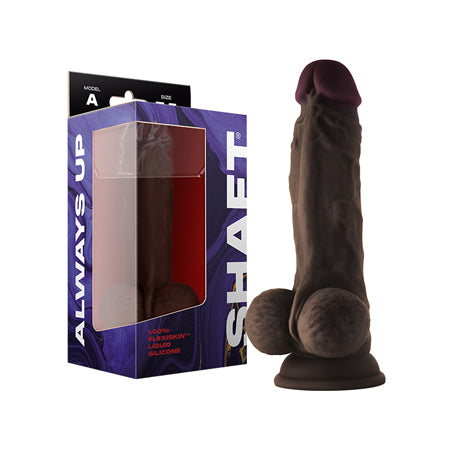 Shaft Model A: 7.5 in. Dual Density Silicone Dildo with Balls Mahogany-0
