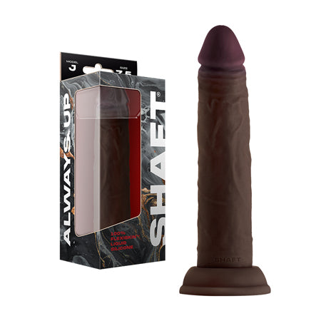 Shaft Model J: 7.5 in. Dual Density Silicone Dildo Mahogany-0