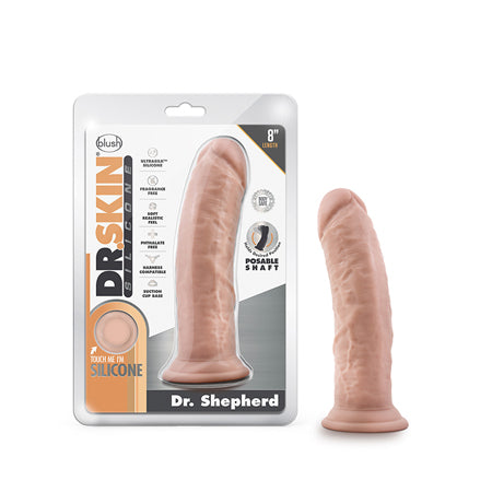 Dr. Skin Silicone Dr. Shepherd Realistic 8 in. Posable Dildo Beige-0