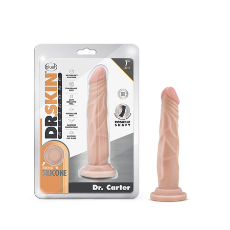 Dr. Skin Silicone Dr. Carter Realistic 7 in. Posable Dildo Beige-0