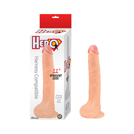 Hero Straight Cock 11 in. White-0