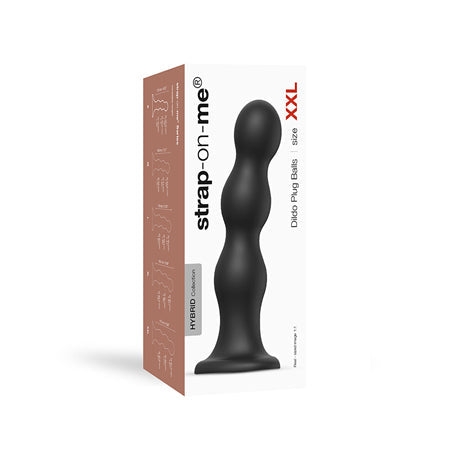Strap-On-Me Hybrid Collection Silicone Dildo Plug Balls Black XXL-0