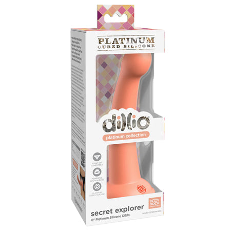 Dillio Platinum Collection Secret Explorer 6 in. Silicone Dildo Peach-0