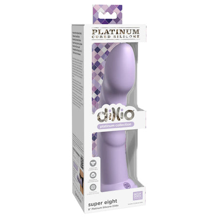 Dillio Platinum Collection Super Eight 8 in. Silicone Dildo Purple-0