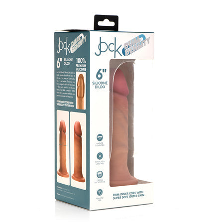 Curve Toys Jock Dual Density 6 in. Silicone Dildo with Suction Cup Light-0