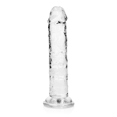 RealRock Crystal Clear Straight 6 in. Dildo Without Balls Clear-0