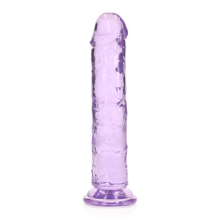 RealRock Crystal Clear Straight 7 in. Dildo Without Balls Purple-0