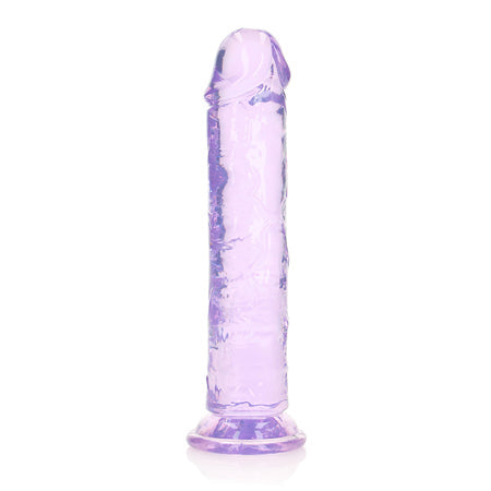 RealRock Crystal Clear Straight 8 in. Dildo Without Balls Purple-0