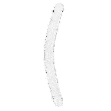 RealRock Crystal Clear Double Dong 18 in. Dual-Ended Dildo Clear-0