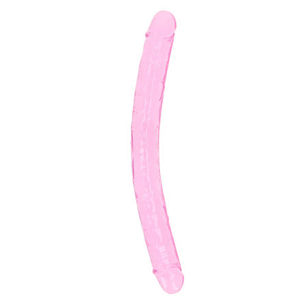 RealRock Crystal Clear Double Dong 18 in. Dual-Ended Dildo Pink-0