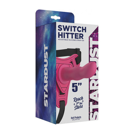 Stardust Switch Hitter Silicone Strap-On Dildo With Harness 5 in. Pink-0