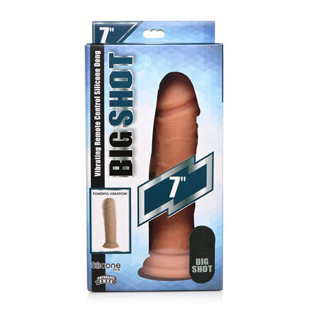 Curve Toys Big Shot 7 in. Vibrating Silicone Dildo with Suction Cup Light-0